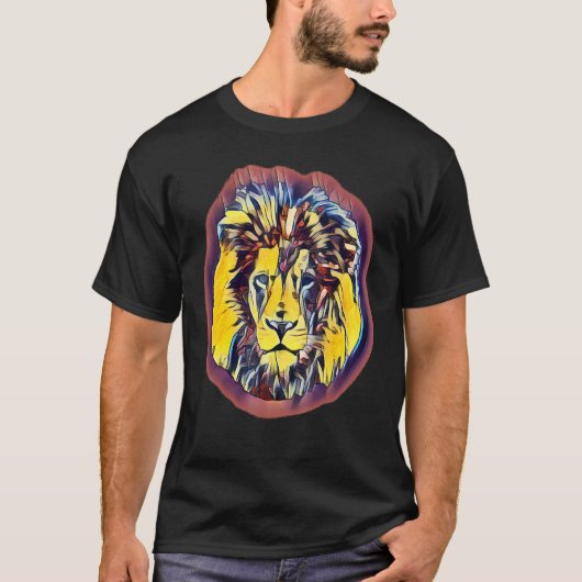 Lion Face Pop Art T-Shirt (Vorderseite)