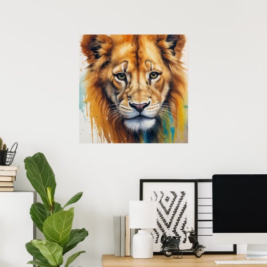 Lion Face Poster (Heimbüro)