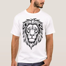 Lion face Schwarz-Weiß-Vektorgrafiken T-Shirt