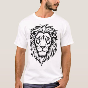 Lion face Schwarz-Weiß-Vektorgrafiken T-Shirt