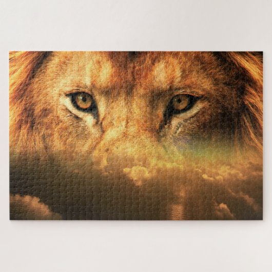 Lion Face - Sunset Art Puzzle (Horizontal)