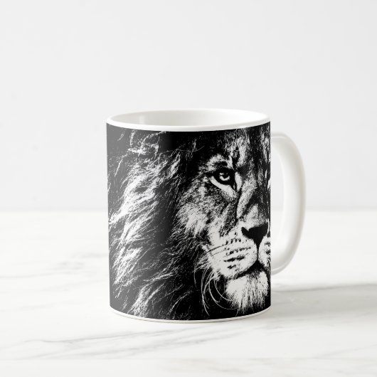 Lion Face The King Animals Template Pop Art Kaffeetasse (VorderseiteRechts)