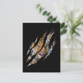 Lion Face Tiger Safari Claw Torn Postkarte (Stehend Vorderseite)