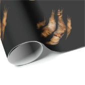 Lion Face Torn Claw Wild Animal Cat Safari King Geschenkpapier (Rolleneckpunkt)
