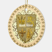 Lion Familienwappen Name Keramik Ornament (Links)