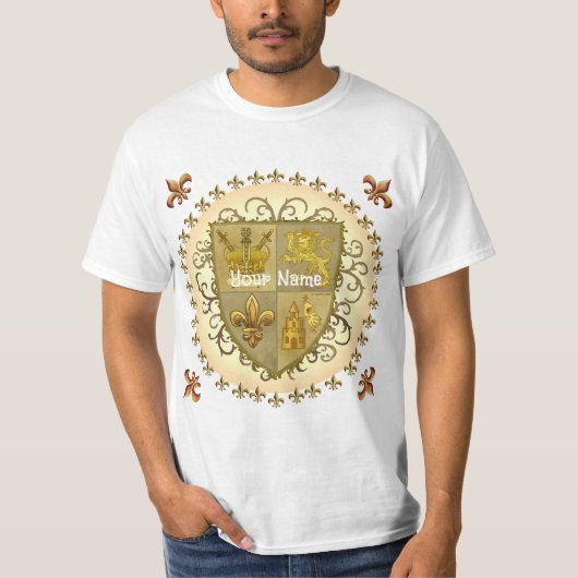 Lion Familienwappen Name T-Shirt (Vorderseite)