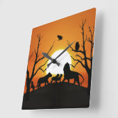 Lion family at sunset Africa Quadratische Wanduhr (Winkel)