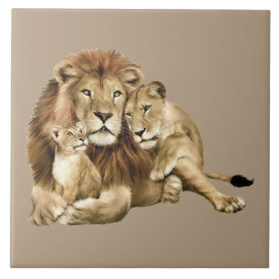 Lion Family Fliese