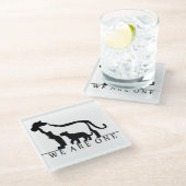 Lion Family Glasuntersetzer (Schrägansicht)