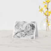Lion Family Karte (Gelbe Blume)