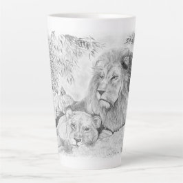 Lion Family Latte Tasse