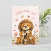 Lion Family Liebe Sie Mama Mütter Tageskarte Einladung (Stehend Vorderseite)