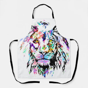 Lion Farblich Zeichnend Abstrakte Malerei Schürze