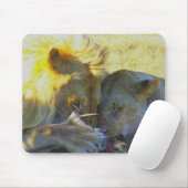 Lion Feast Wildlife Fotografy Mouse Pad Mousepad (Mit Mouse)