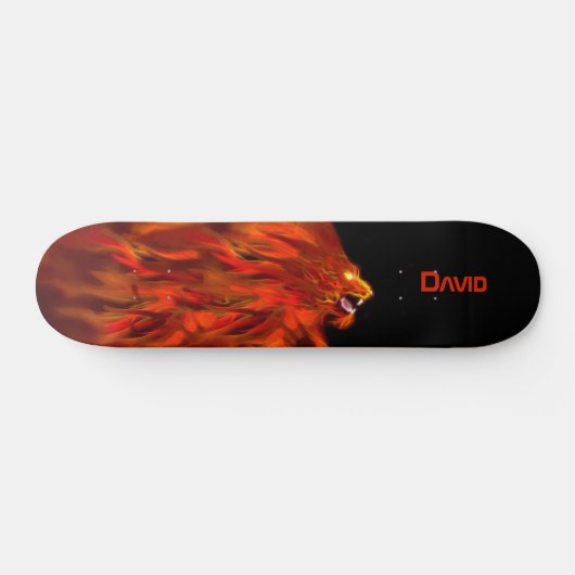 Lion Fire Flames Custom Skateboard (Horizontal)