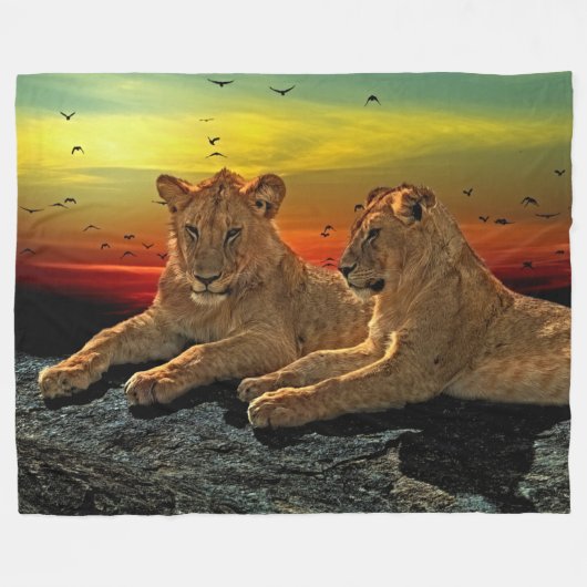 Lion Fleece Blanket (Vorderseite (Horizontal))