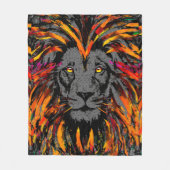 Lion Fleece Blanket | Orange Dark Lion Head Fleece (Vorderseite)