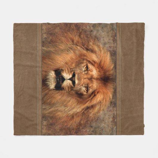 Lion 🦁 fleecedecke (Vorderseite (Horizontal))