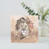 Lion Floral Card (Stehend Vorderseite)