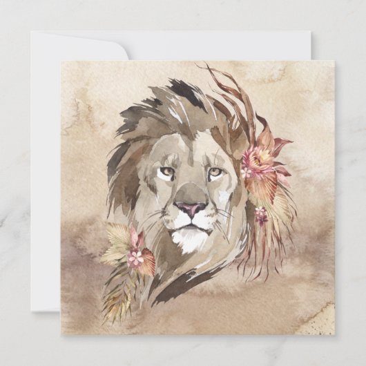 Lion Floral Card (Vorderseite)