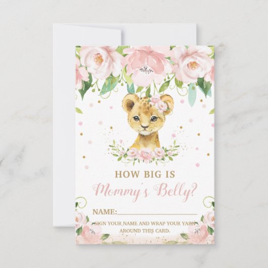 Lion Floral How Big is Mommy's Bly Game Card Einladung (Vorderseite)