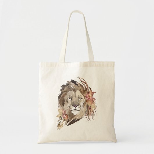Lion Floral Tote Bag Tragetasche (Vorne)