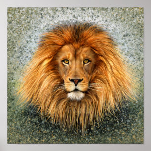 Lion Fotografie Malgrafiebild Poster