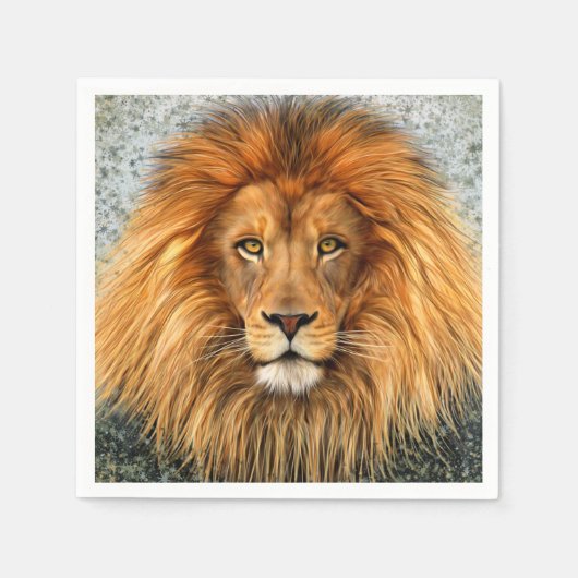 Lion Fotografie Malgrafiebild Serviette (Vorderseite)