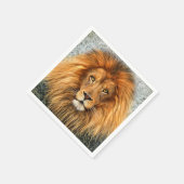 Lion Fotografie Malgrafiebild Serviette (Ecke)