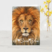 Lion Fotografie Paint Art I Liebe Sie Karte (Gelbe Blume)