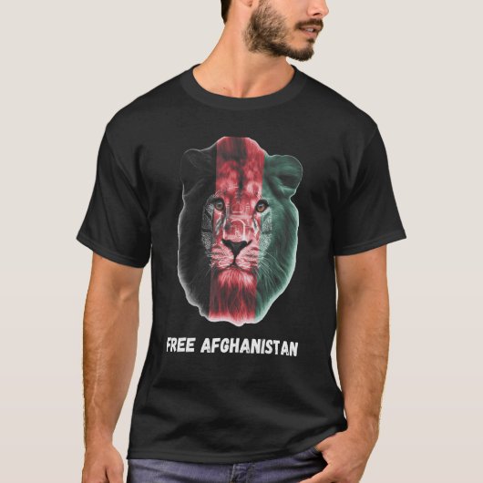Lion Free Afghanistan Afghanistan Flag T-Shirt (Vorderseite)
