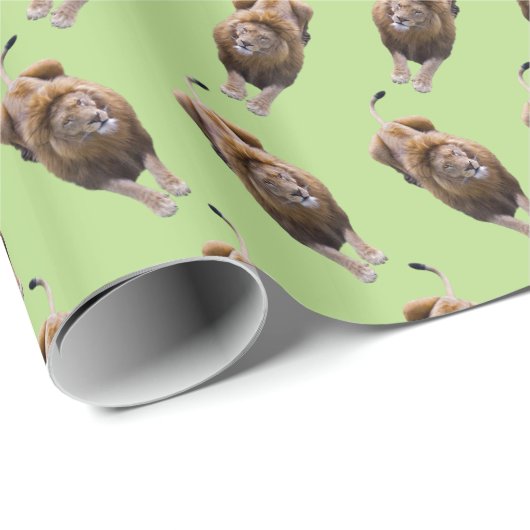 Lion Frenzy Wrapping Paper (Grüne) Geschenkpapier (Rolleneckpunkt)
