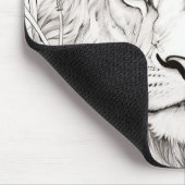 Lion Friedlich Nature Prairie Sketch Zeichnend Sti Mousepad (Ecke)