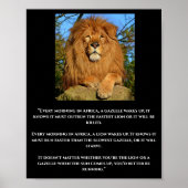Lion & Gazelle African Quote Poster (Vorne)