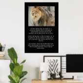 Lion Gazelle Running Quote Poster (Heimbüro)