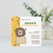 Lion ・ Geburtstagseinladung Einladung (Stehend Vorderseite)