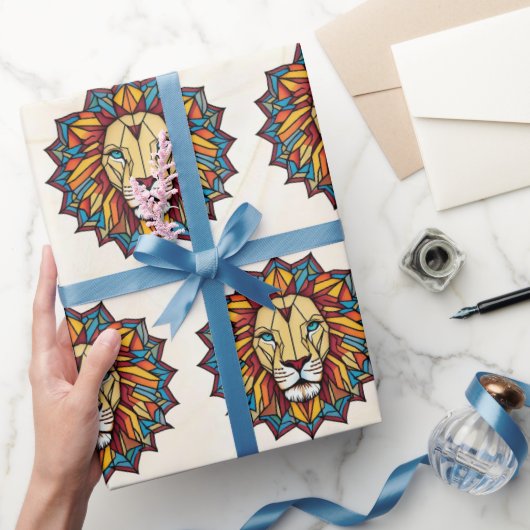 "Lion Geometric Pattern" Geschenkpapier (Schenken)