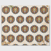 "Lion Geometric Pattern" Geschenkpapier (Flach)