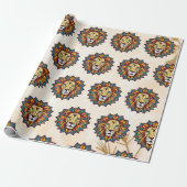 "Lion Geometric Pattern" Geschenkpapier (Ungerollt)