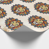 "Lion Geometric Pattern" Geschenkpapier (Ecke)