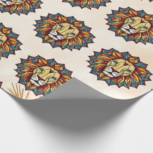 "Lion Geometric Pattern" Geschenkpapier (Ecke)