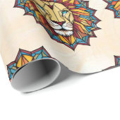 "Lion Geometric Pattern" Geschenkpapier (Rolleneckpunkt)