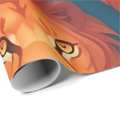 Lion Geometric Personalisiertes Muster Geschenkpapier (Rolleneckpunkt)