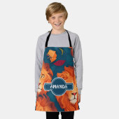 Lion Geometric Personalisiertes Muster Schürze (Getragen)