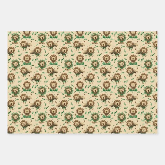 Lion Geschenkpapier Set (Vorderseite)
