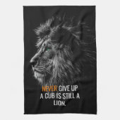 Lion gibt nie auf geschirrtuch (Vertikal)