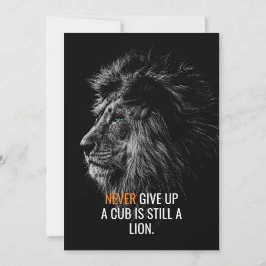Lion gibt nie auf save the date (Vorderseite)