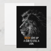 Lion gibt nie auf save the date (Vorne/Hinten)