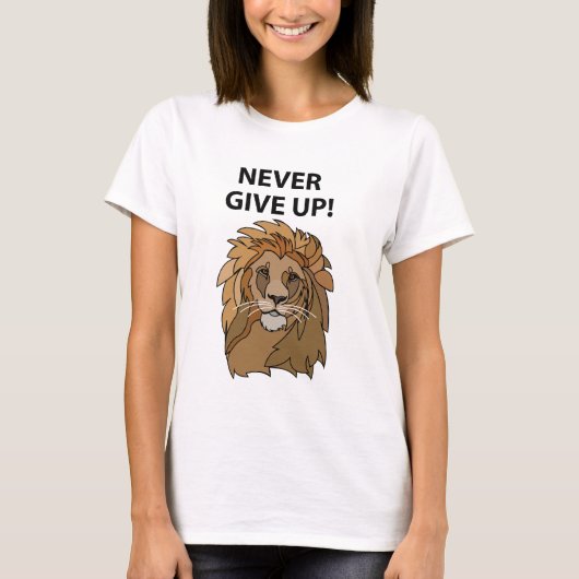 Lion gibt nie Lion auf T-Shirt (Vorderseite)