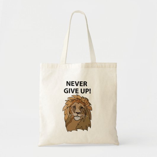 Lion gibt nie Lion auf Tragetasche (Vorne)